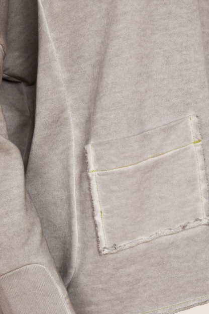 Naya Taupe/Lemon Raw Edge Pocket Sweatshirt