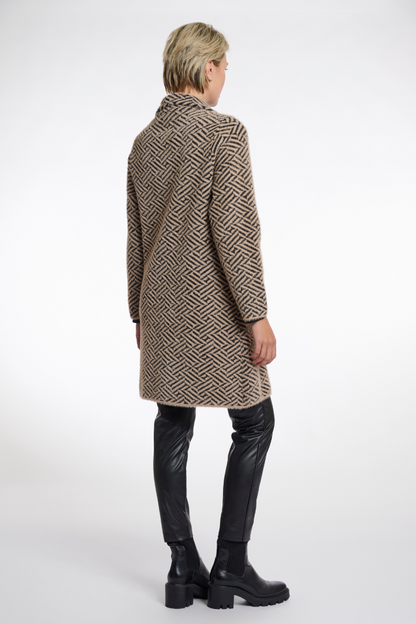 Rino & Pelle Madina Sand/Black Graphic Cardigan