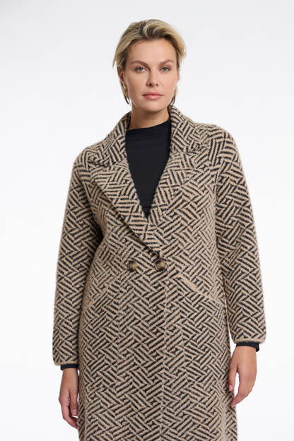 Rino & Pelle Madina Sand/Black Graphic Cardigan