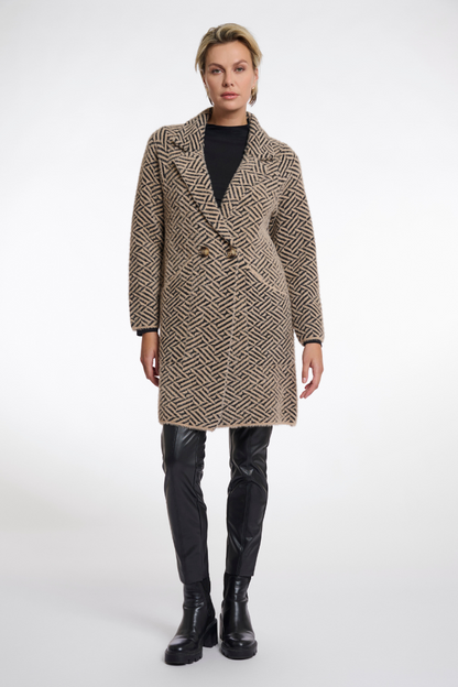 Rino & Pelle Madina Sand/Black Graphic Cardigan