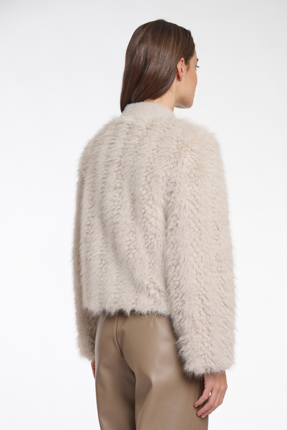 Rino & Pelle Chaimae Birch Short Faux Fur Jacket