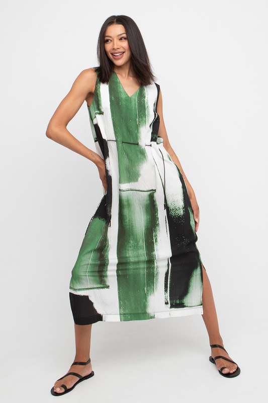Ozai n Ku Green/Black Bricks Dress