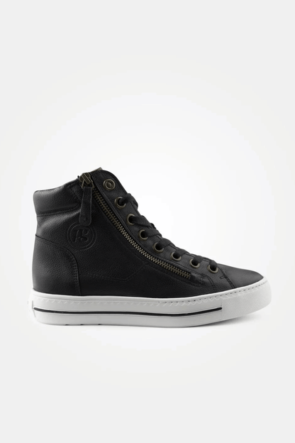 Paul Green M.Calf/W.Kid Black/ Cognac High Tops