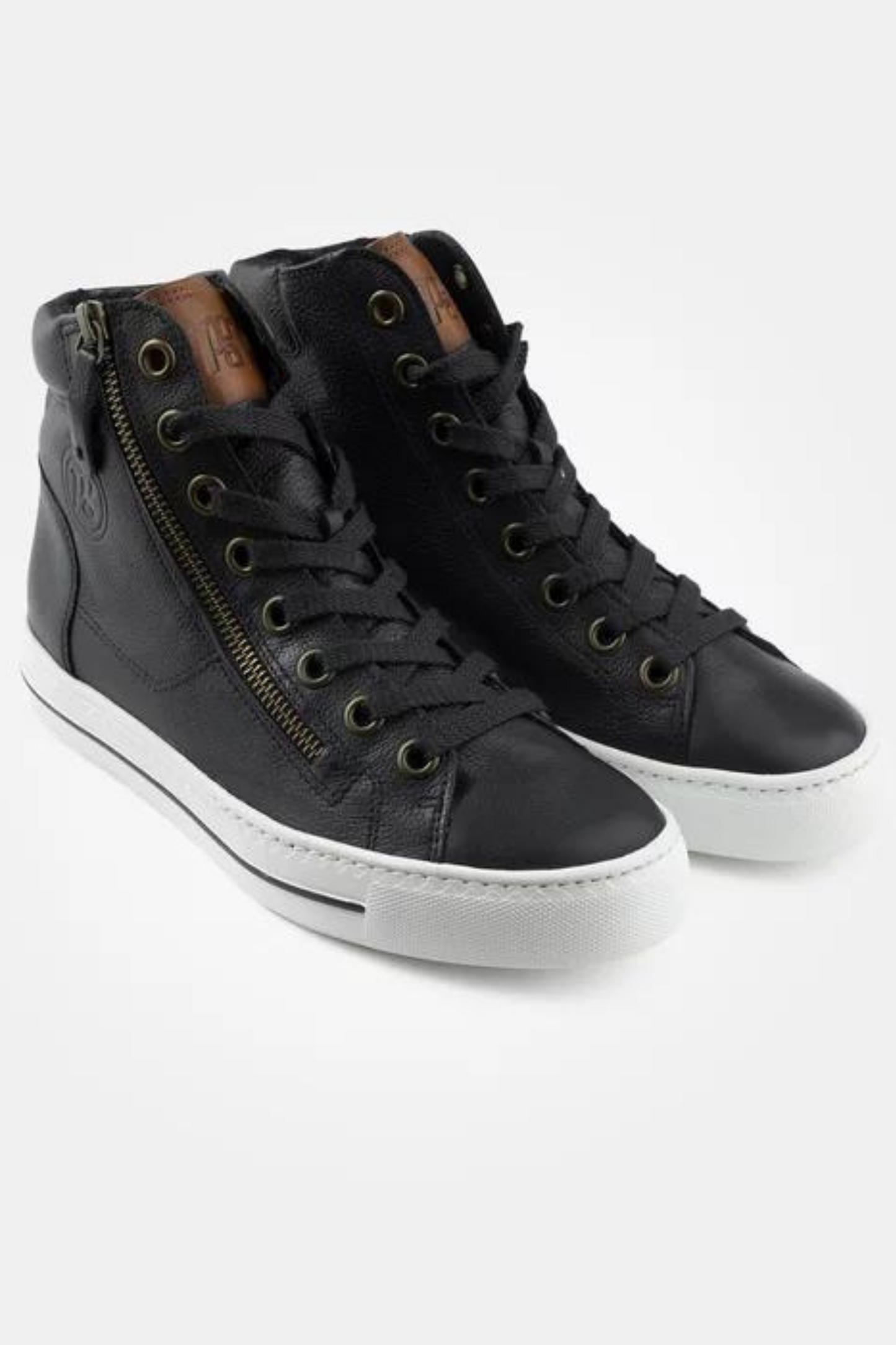 Paul Green M.Calf/W.Kid Black/ Cognac High Tops