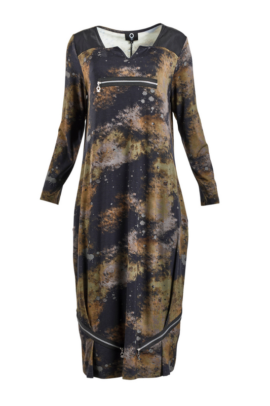 My Soul Stain Multi Dress with Front Zips