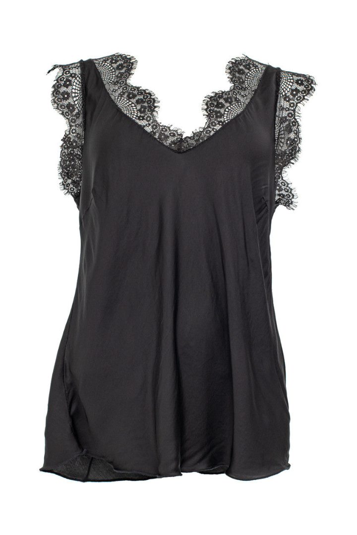 Costamani Black Must Have 300 Vest Top/ Lace