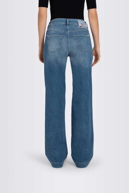 Mac Dream Summer Mid Blue Wide Jeans