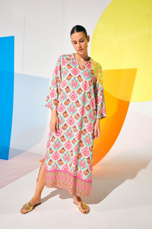 Milano Colourful Print Kaftan Dress
