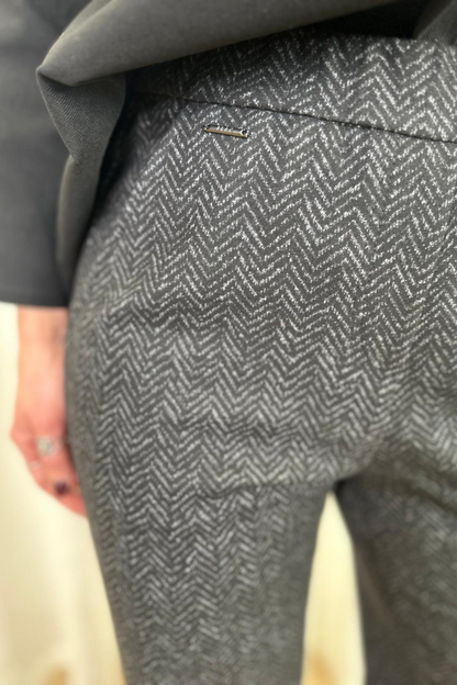 Brax Maine Black Print Chino Trouser