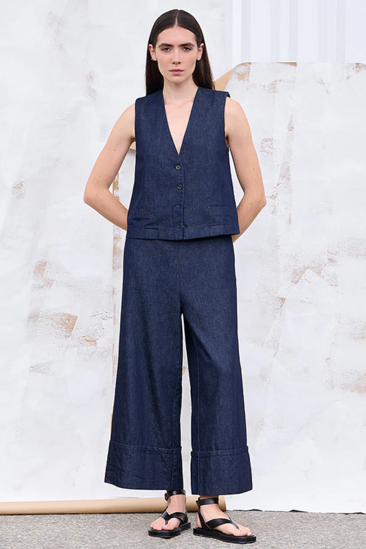 Humility Beja Denim Blue Waistcoat