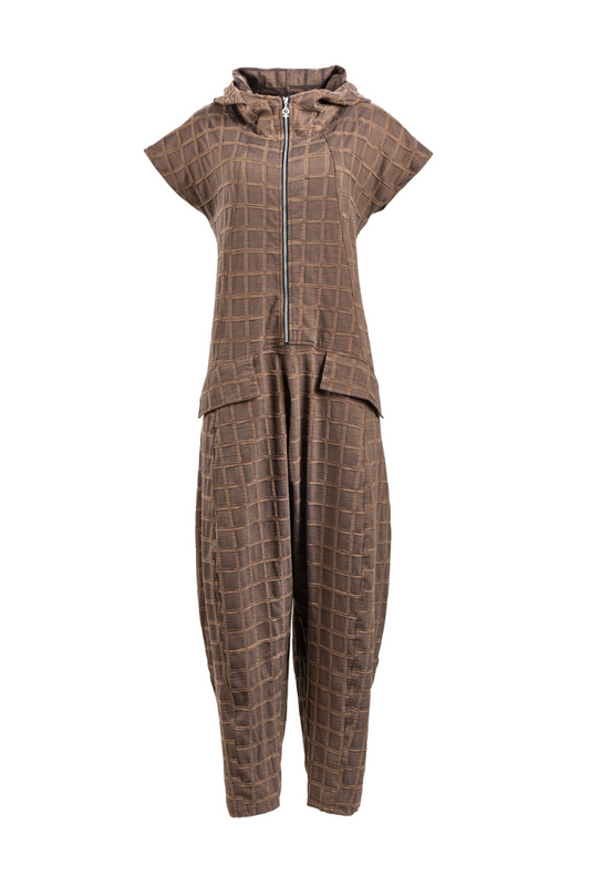 My Soul Bubble Cognac Jumpsuit / Front Zip