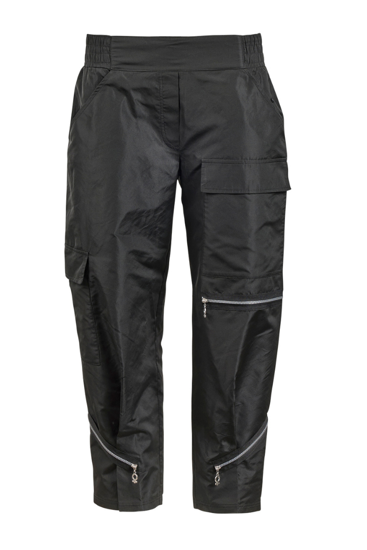 My Soul Parachute Black Trouser / Zips & Pockets