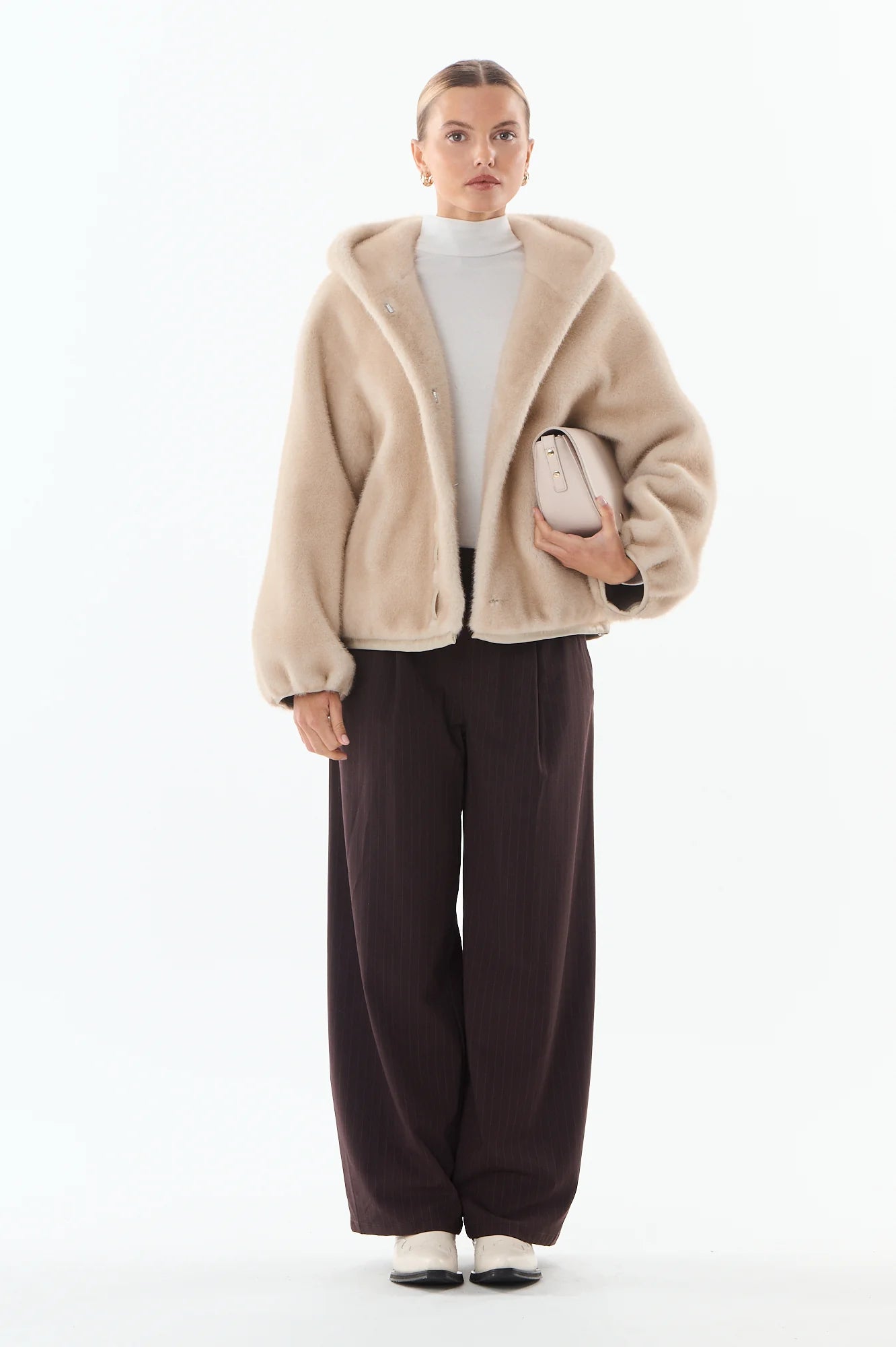 Giovanni Wayla Beige Faux Fur Jacket