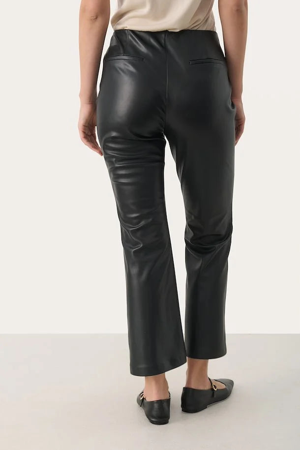 Part Two Lorenza Black Leatherette Trousers