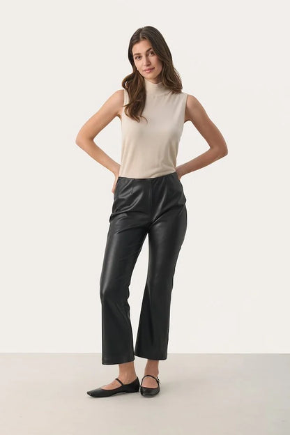 Part Two Lorenza Black Leatherette Trousers