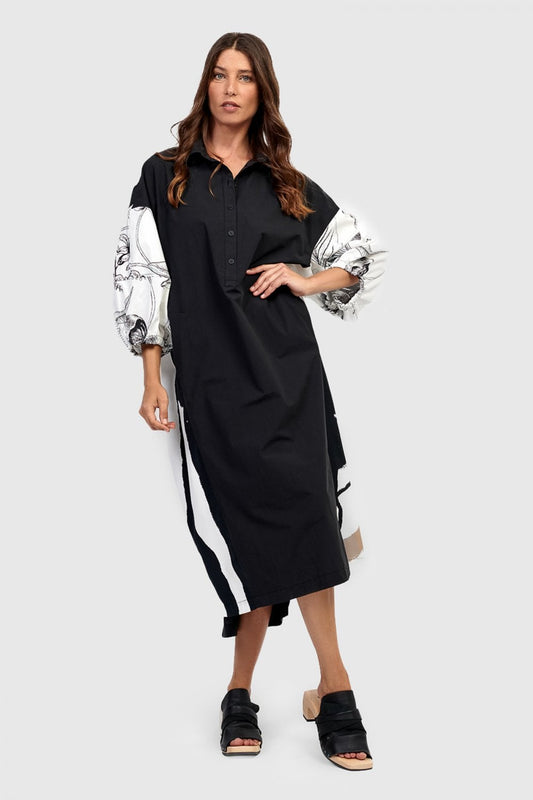 URBAN Black/Zebra Print Relaxed Dress