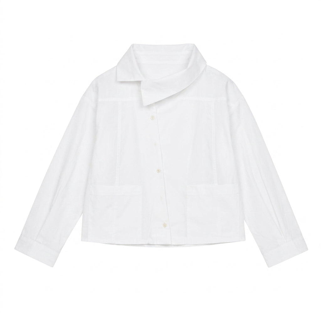 Ozai n Ku White Asymmetric Shirt 005