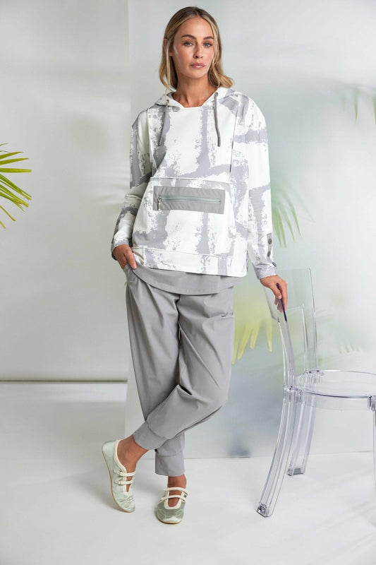 Naya Off White/Taupe Graphic Print Hoodie