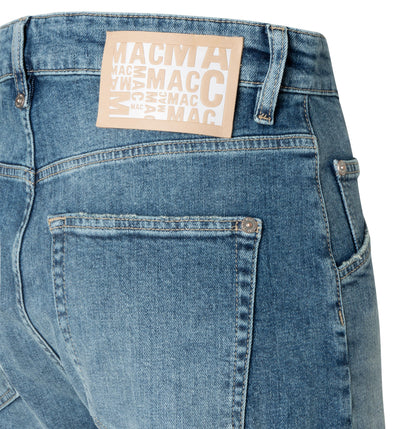 Mac Baggy Straight Distressed Blue Jeans