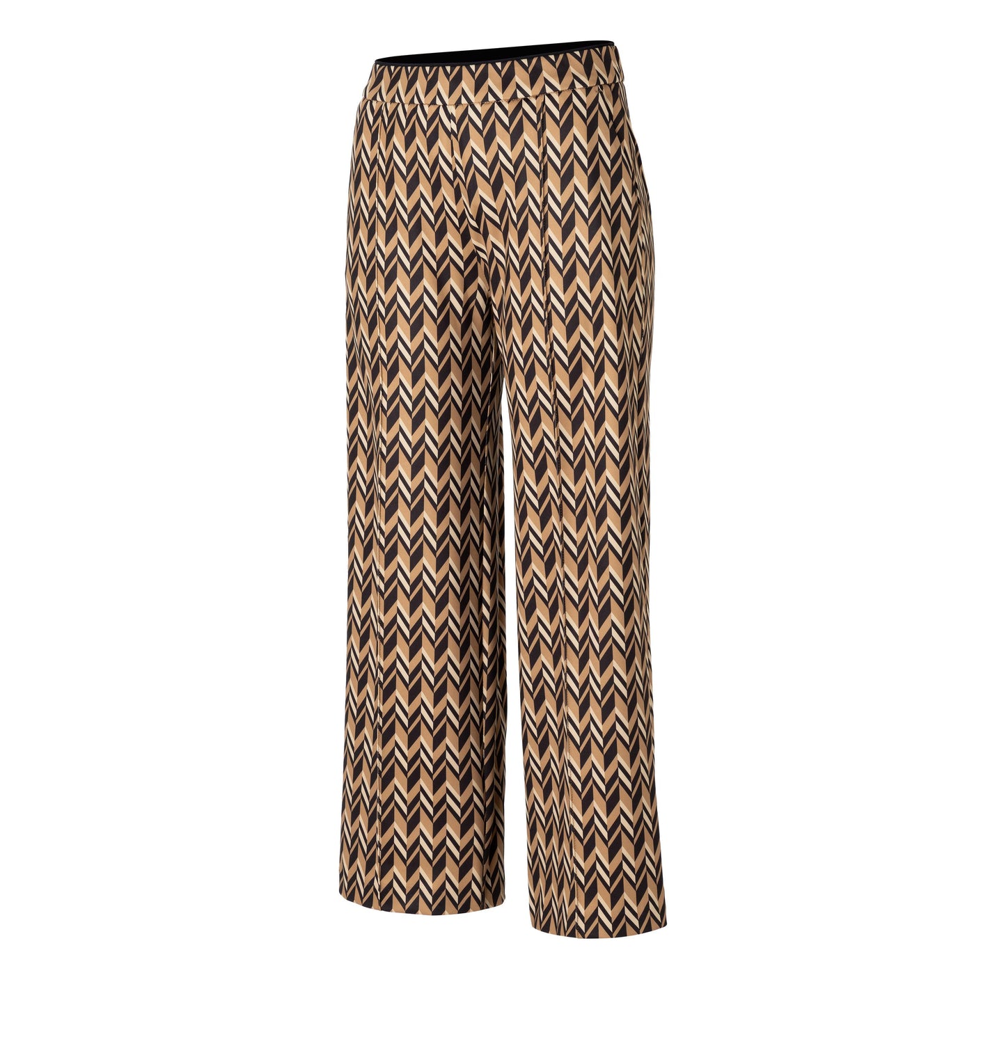 Mac Chiara Smart Cropped Black/Gold Print Trousers