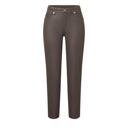 Mac Slim Truffle Brown Coated Jeans