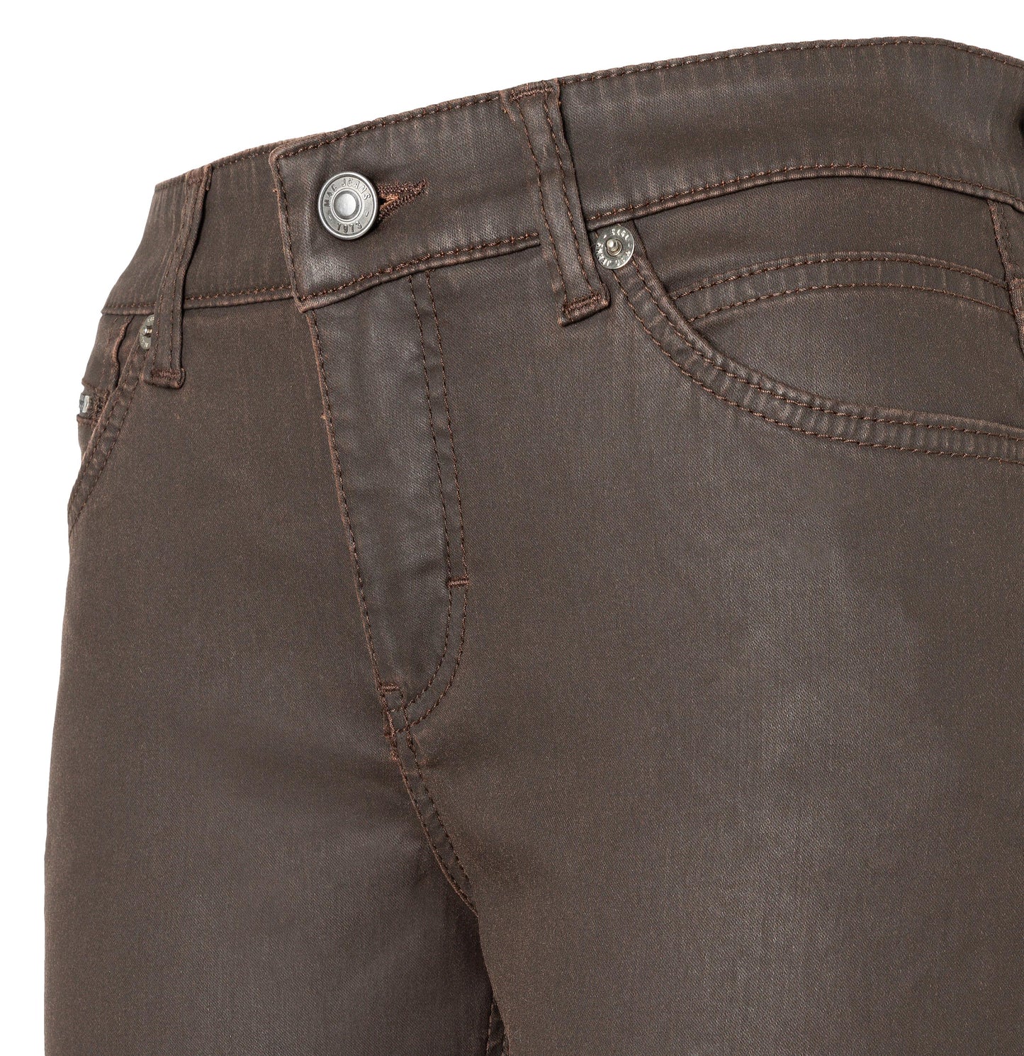 Mac Slim Truffle Brown Coated Jeans