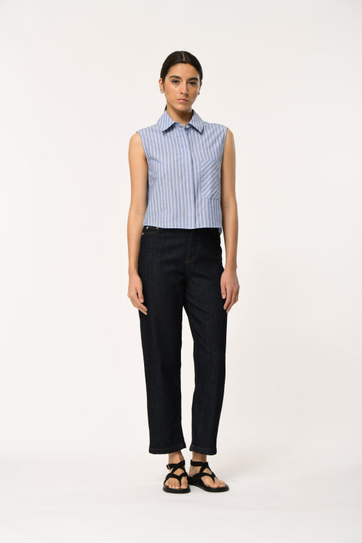 Humility KAYO Denim Stripe Sleeveless Shirt