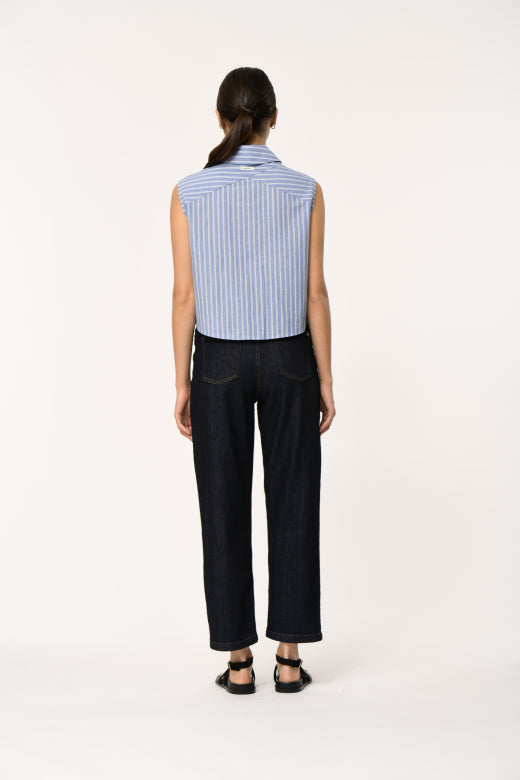 Humility KAYO Denim Stripe Sleeveless Shirt