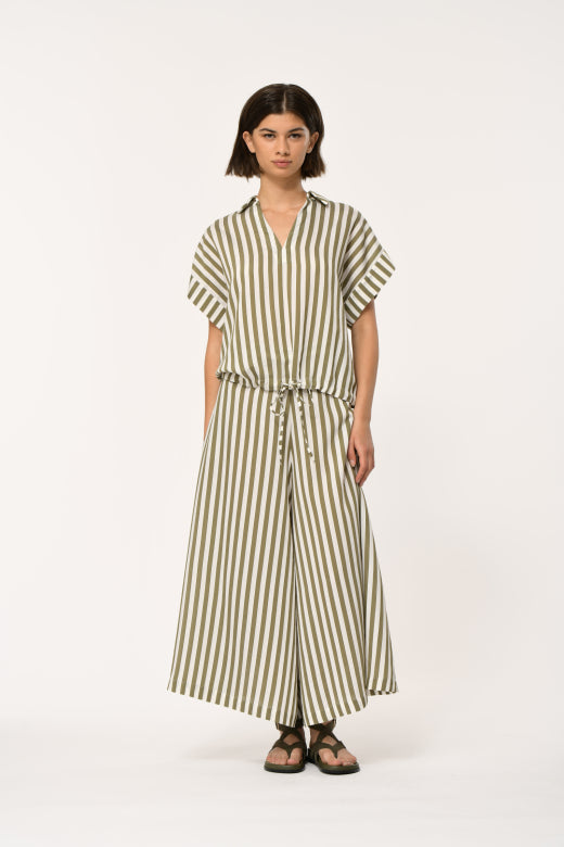 Humility BRISTOL Army/Off-White Stripe Culotte