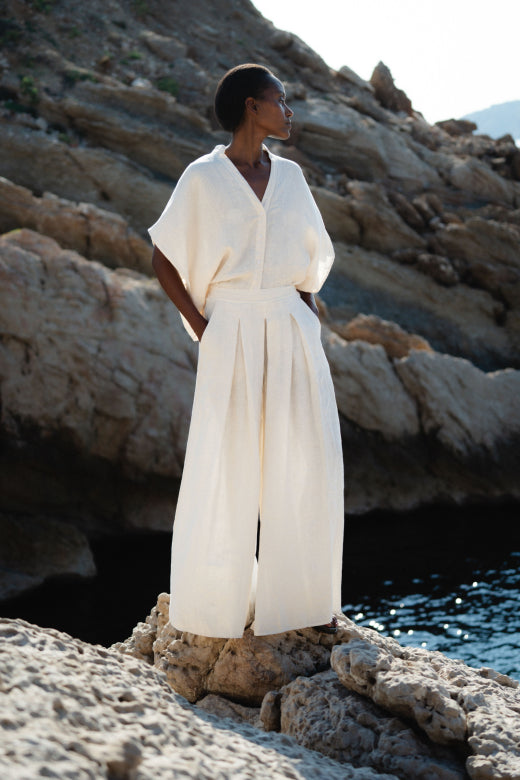Humility TURBA Natural Wide Linen Trousers